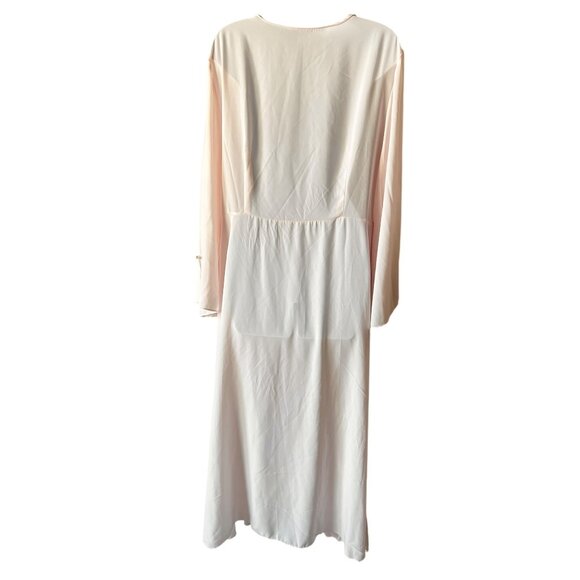 Dentelle Pink Blush Nightgown & Robe Set  Cassandra Size XL VTG lace Up Back - Picture 9 of 16